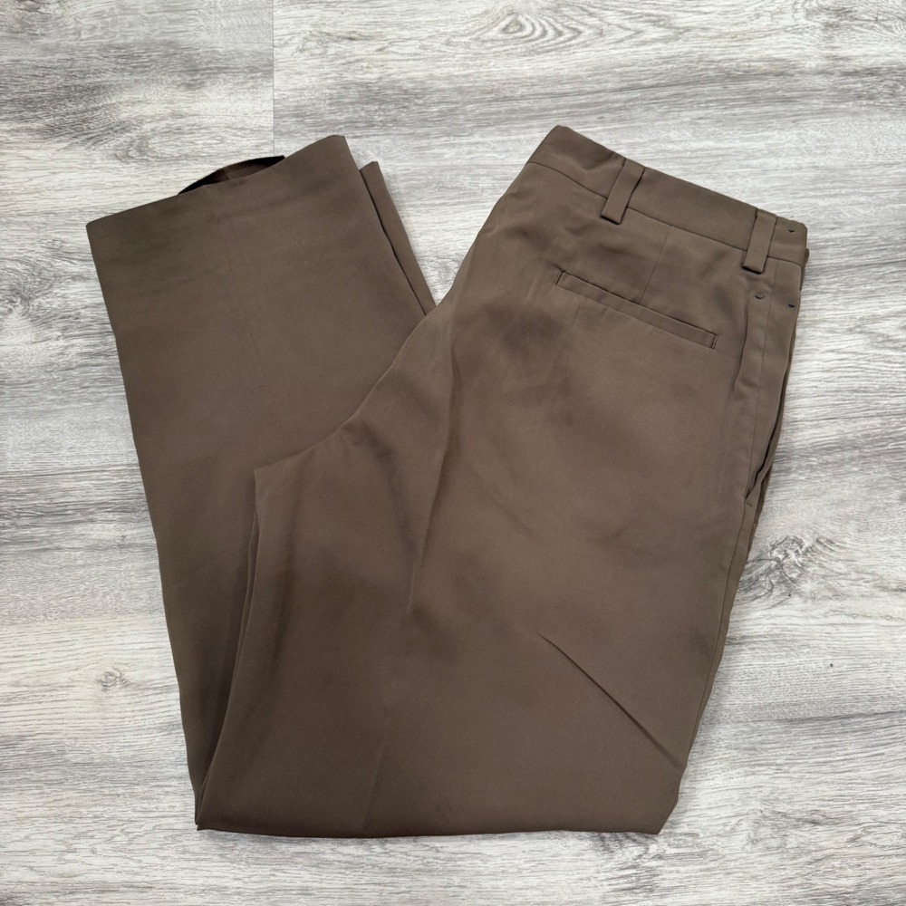 Kenneth Cole Reaction Mens Dress Pants Brown Pleated 38x30 Career Office